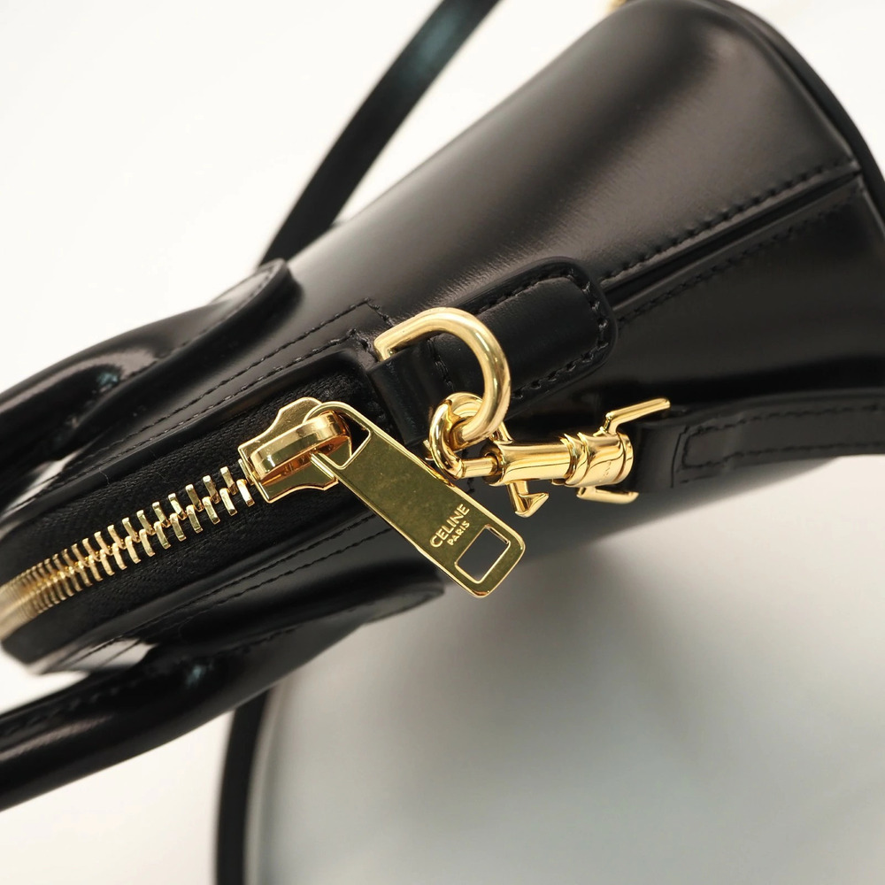 Celine Onorin Calf Leather Lambskin Shoulder Bag Black - Picture 12 of 16